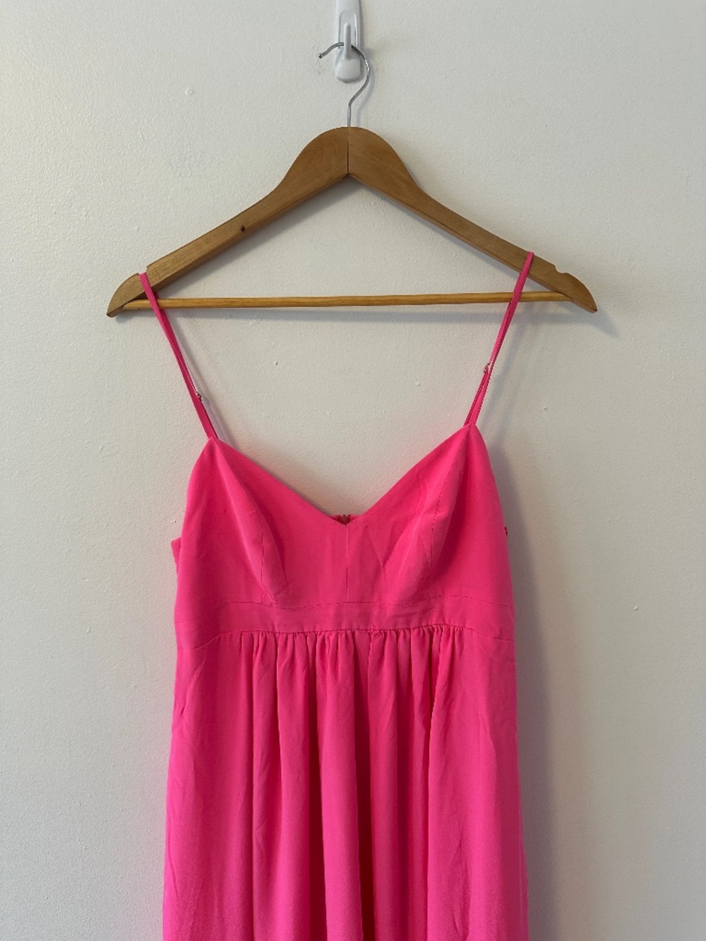 Amanda Uprichard Silk Maxi Dress in Hot Pink | Size Medium - Picture 2 of 10